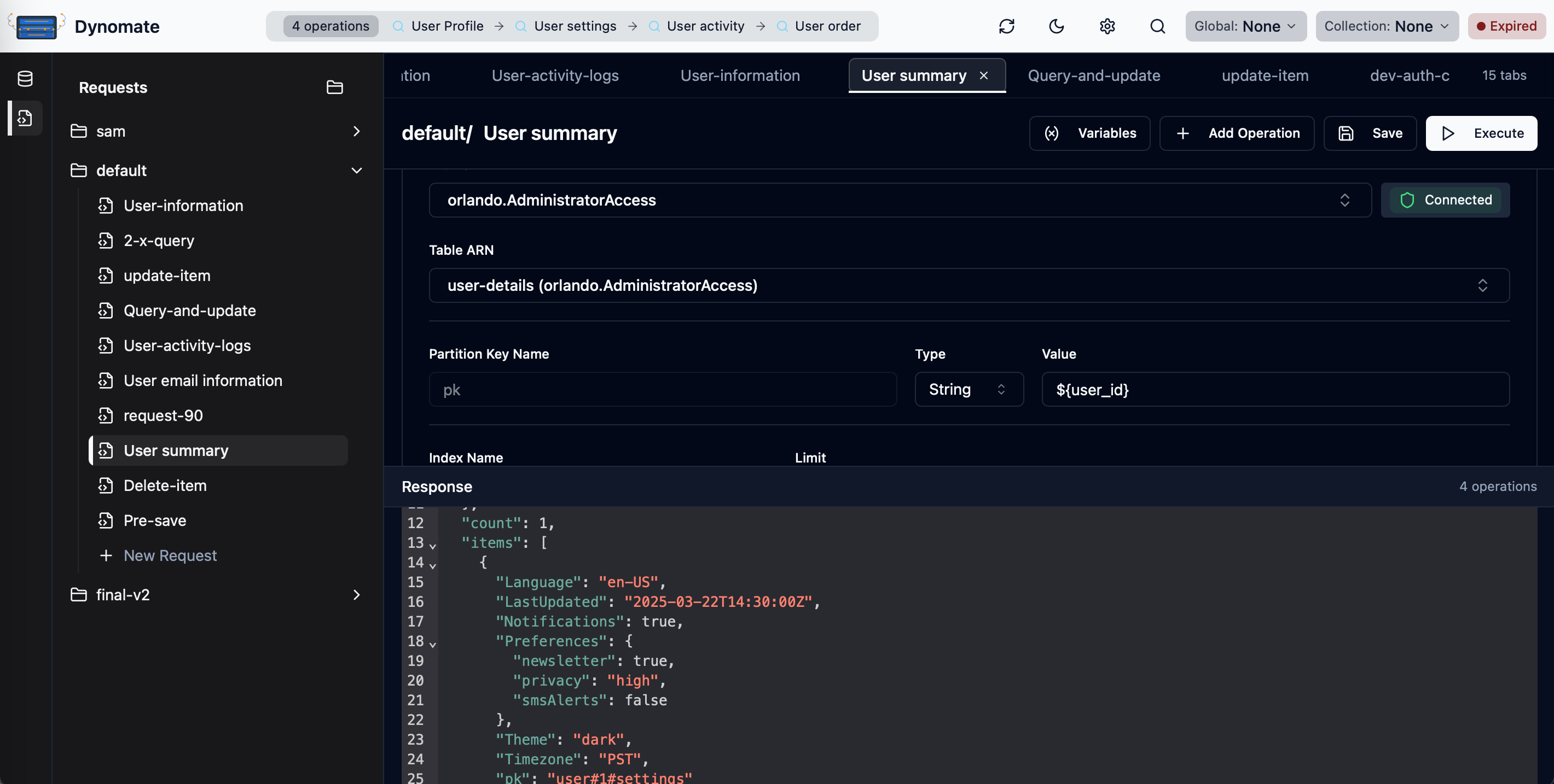 Dynomate request collection with sequential and parallel DynamoDB operations